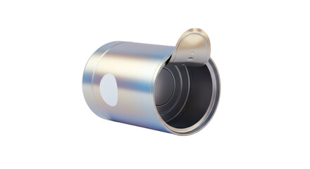 Isolated Metallic Open Food Can