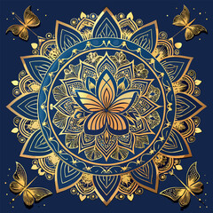 Luxury mandala background with golden arabesque pattern