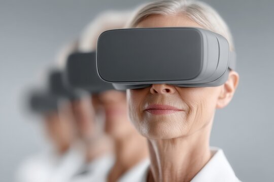 Senior women experiencing virtual reality technology - Powered by Adobe