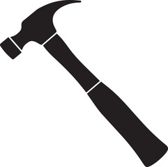 Hammer Silhouette Black Vector | Construction Tool Icon