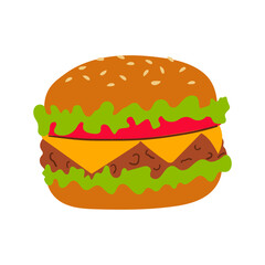 Burger Food Vector refers to digital illustrations of burgers created in vector format. These graphics are perfect for designers and marketers looking to add appetizing visuals to their projects. Hand