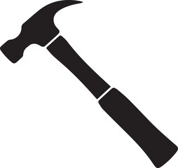Hammer Silhouette Black Vector | Construction Tool Icon