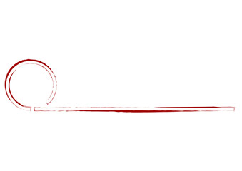 赤いかすれたカーブする見出しライン