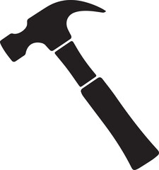 Hammer Silhouette Black Vector | Construction Tool Icon
