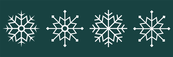Snowflake Christmas Icon Set Vector Illustration.