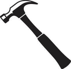 Hammer Silhouette Black Vector | Construction Tool Icon