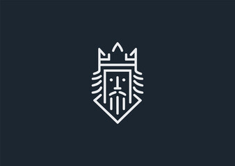 King line art logo for luxury, power, or regal branding identity.