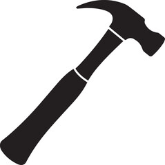 Hammer Silhouette Black Vector | Construction Tool Icon