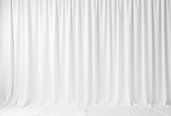 Fototapeta premium Clean white backdrop, seamless curtain, vertical lines, studio background, simple, curtain