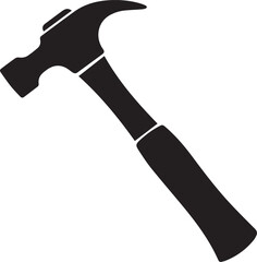 Hammer Silhouette Black Vector | Construction Tool Icon