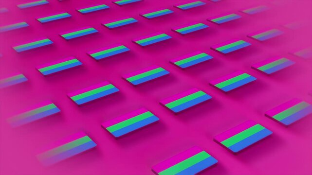 Polysexual Flags in a Grid, Seamless Loop, Pride Concept