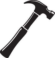 Hammer Silhouette Black Vector | Construction Tool Icon