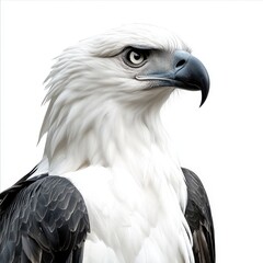 Obraz premium Majestic White And Black Eagle Portrait Against White Background