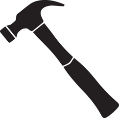 Hammer Silhouette Black Vector | Construction Tool Icon