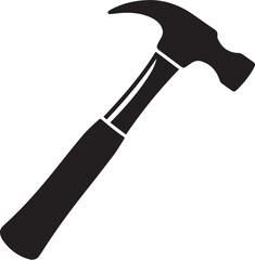 Hammer Silhouette Black Vector | Construction Tool Icon