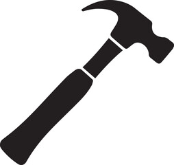 Hammer Silhouette Black Vector | Construction Tool Icon