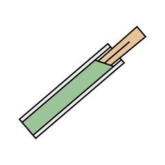 Flat design disposable chopsticks icon. Vector.