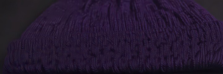 Fototapeta premium Deep purple beanie, close-up view, smooth texture , isolated, apparel