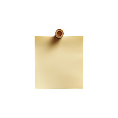 Beige square sticky note with natural paper texture png