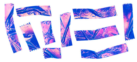 Pink Purple Foil Tape Strips Set Illustration for Scrapbooking and Decorative Design