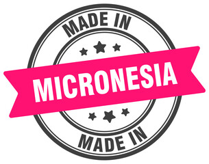 Made in Micronesia round sign. Made in Micronesia stamp.