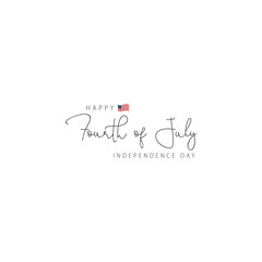 Modern Fourth of July Text with Subtle Calligraphy Style