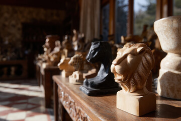 collection of exquisite handmade wooden souvenirs displayed beautifully