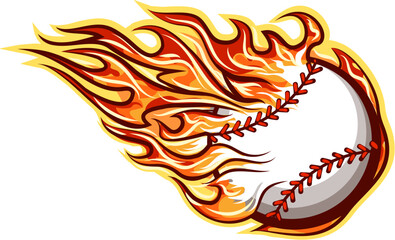 Baseball ball in fire