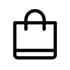 Shopping Bag Icon in Minimalist Style on White Background  