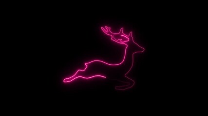 Reindeer glowing light on black background. - Powered by Adobe