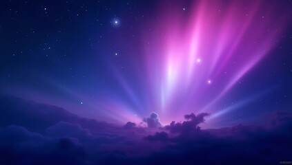 Obraz premium Cosmic galaxy-inspired gradient transitioning from deep violet to midnight blue with specks of soft starlight