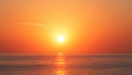 Warm sunset gradient from burnt orange to soft coral and golden yellow, evoking tropical serenity