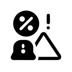 alert with percent silhouette on transparent background for web and graphic design