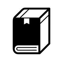 closed book with bookmark silhouette on transparent background for web and graphic design