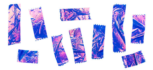 Fototapeta premium Purple Pink Foil Tape Arrows Set Illustration for Decorative Craft and Design Projects