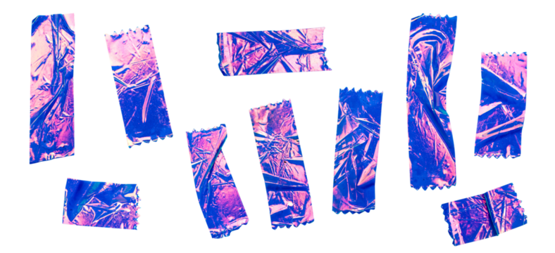 Purple Pink Foil Tape Arrows Set Illustration for Decorative Craft and Design Projects