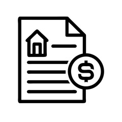 document with house and coin silhouette on transparent background for web and graphic design