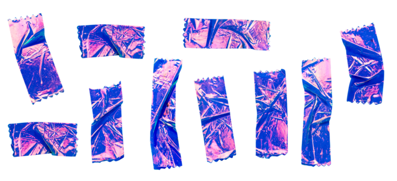 Purple Pink Foil Tape Arrows Set Illustration for Decorative Craft and Design Projects