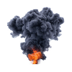 Fototapeta premium Ominous black cloud of smoke representing toxic environmental pollution and its impact on air quality and health.