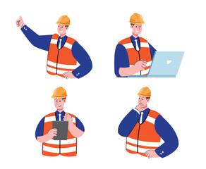 construction worker with helmet vector illustration