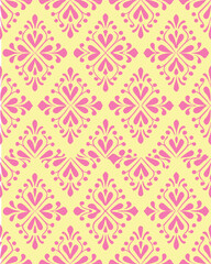 seamless, damask pattern, symmetrical, an elegant and classic vintage wallpaper effect. loth fabric floral, tile design, women, women-cloth, hand-drawing, repeatable, fashion, summer wear, background