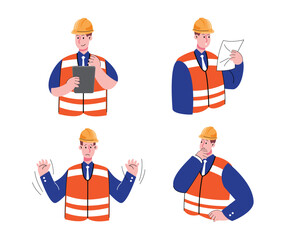 construction worker with helmet vector illustration