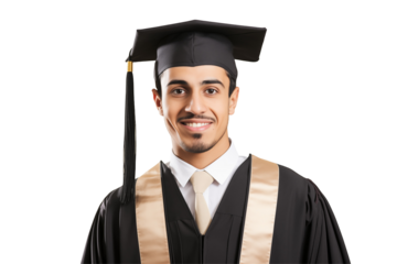  Smiling Middle Eastern College Student on Transparent Background – Modern Education, Youth Diversity, Academic Lifestyle