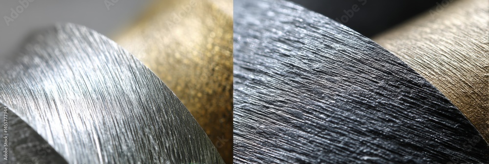 Aufkleber macro details of brushed metal and ceramic blend textures showcasing intricate implant design featur