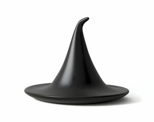 Fototapeta premium Black Witch Hat Object on White Background for Halloween