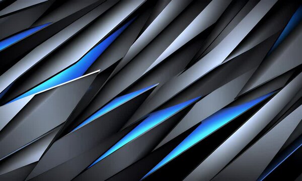 Abstract Geometric Design With Blue Lines And Grey Shapes