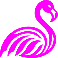 Obraz premium Pink Flamingo Icon – Ideal for Tropical, Exotic, and Fun Designs