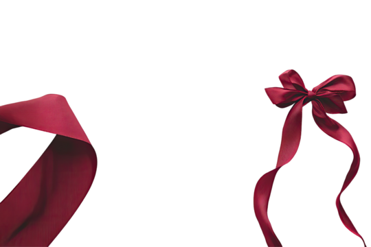 Festive maroon ribbon
