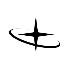 Star and Orbit Icon. Abstract Space Vector Illustration