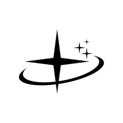 Star and Orbit Icon. Abstract Space Vector Illustration